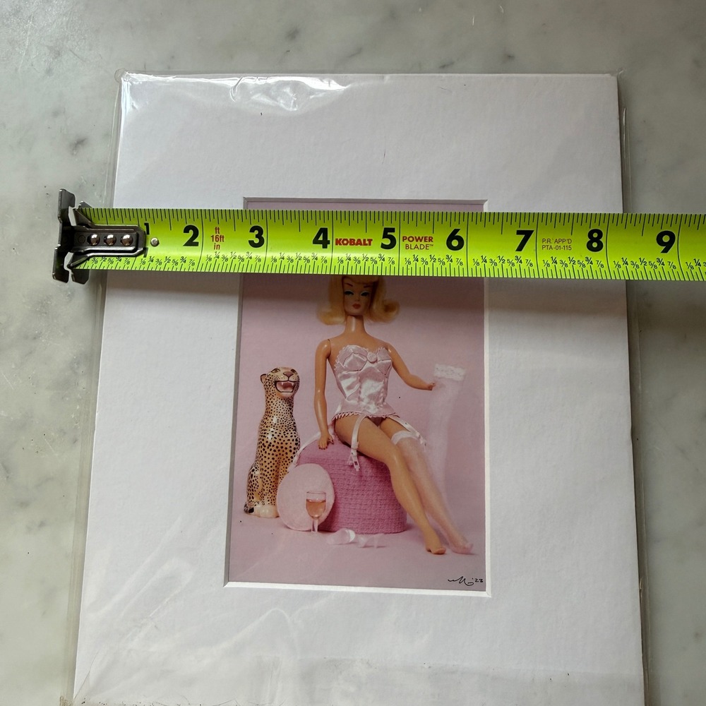 Signed Barbie Pop Art Photo Print Matted 8x10 Pink Lingerie Retro Glamour 2023 - Picture 5 of 6